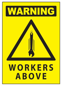 Workers Above Sign