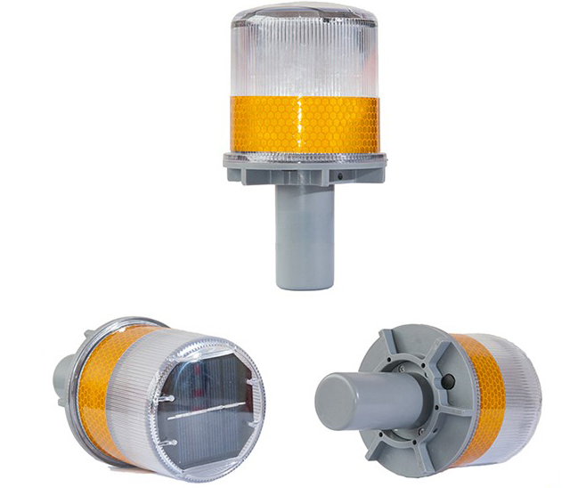 Cone Mounted Light Solar powered LED Beacon, Grill, & Vehicle Work