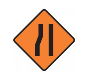 Lane Narrows Sign
