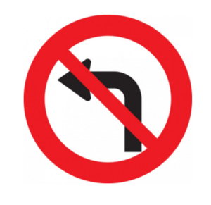 No Left Turn Sign