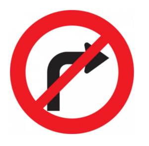 No Right Turn Sign