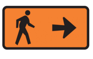 Pedestrian Detour Sign (Cone Mounted) 