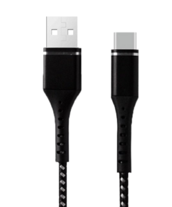 USB TO USB-C HEAVY DUTY BRAIDED CABLE - BLACK