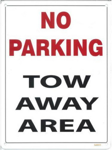 No Parking  Tow Away Area