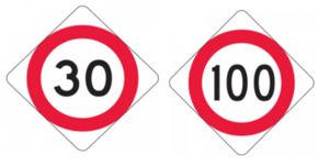 Temporary Speed Restriction Double-sided Sign