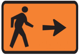 Pedestrian Detour Sign (Cone Mounted) 